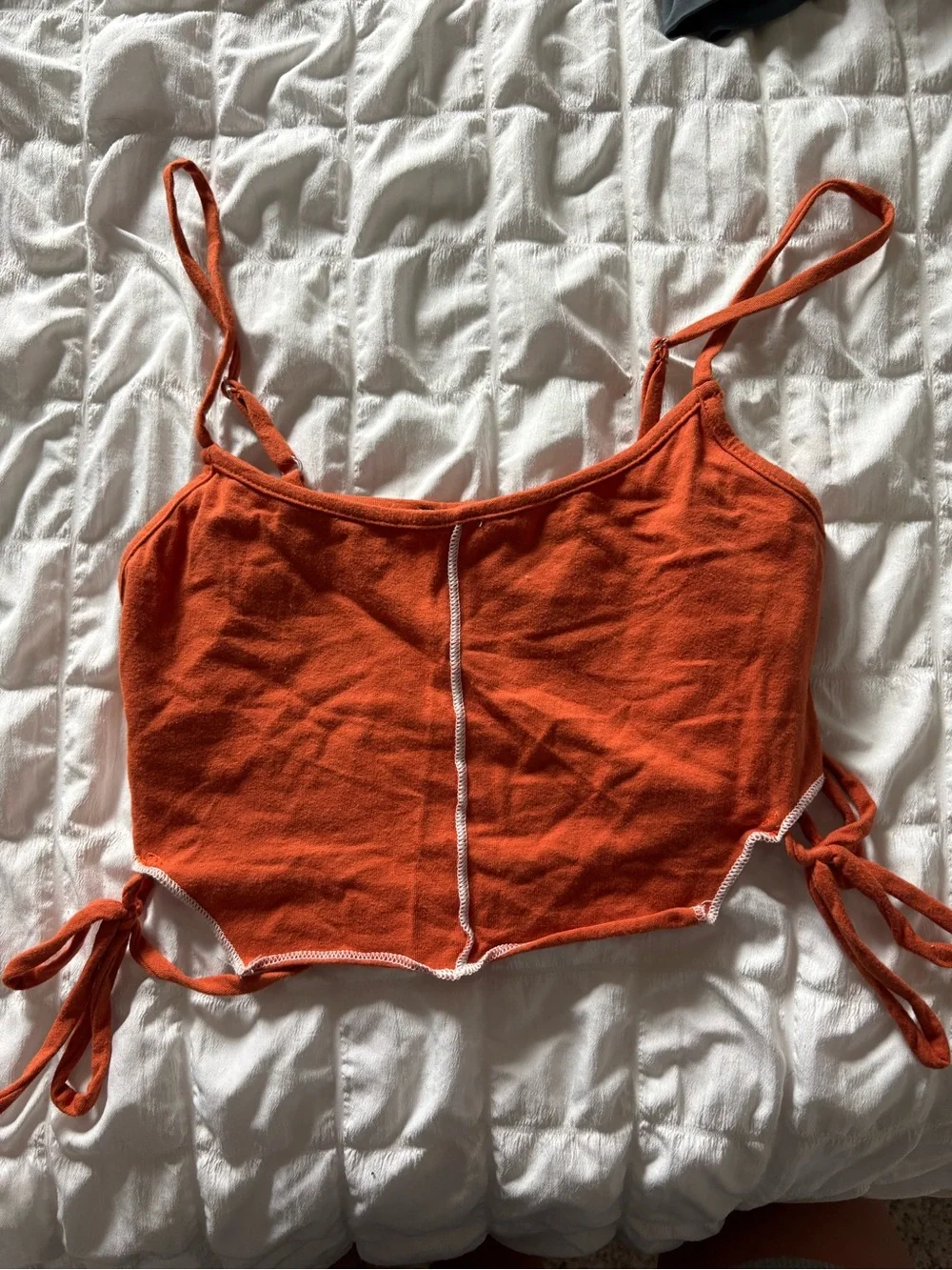 Women’s Orange Tie-Side Cami Tank Top